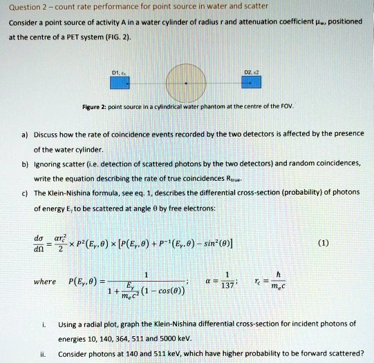 SOLVED: Question 2 - Count Rate Performance for Point Source in Water ...