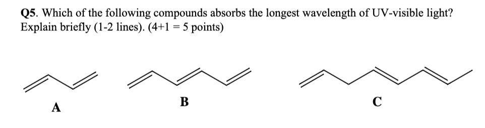 Q5 Which Of The Following Compounds Absorbs The Longe Itprospt