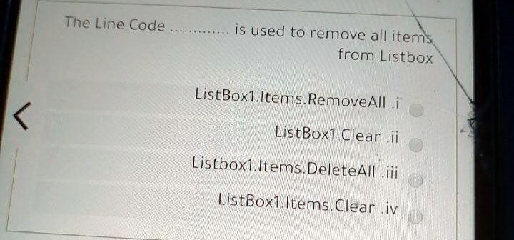 solved-the-line-code-is-used-to-remove-all-items-from-listbox-listbox