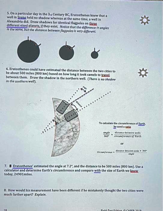 SOLVED 5. On a particular day in the 3rd Century BC, Eratosthenes knew