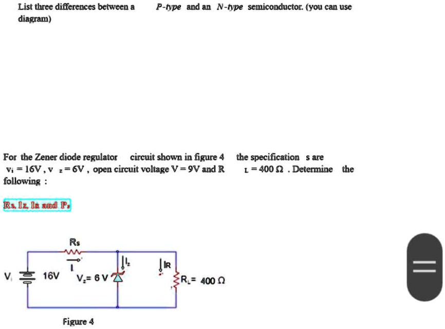 SOLVED List three differences between a Ptype and an Ntype semiconductor. (You can use the