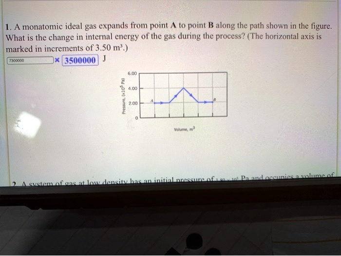 A Monatomic Ideal Gas Expands From Point A To Point B Along The Path ...