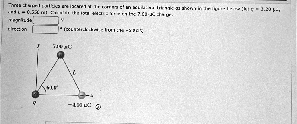 Solved Three Charged Particles Are Located At The Corners Of An