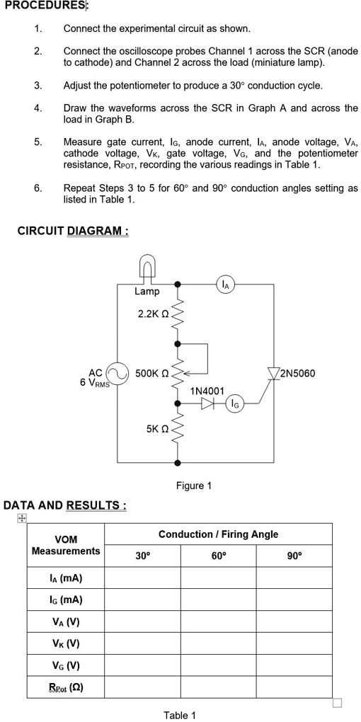 SOLVED PROCEDURES Connect the experimental circuit as shown Connect
