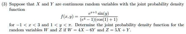 SOLVED:Suppose that X and Y are continous random variables with the ...