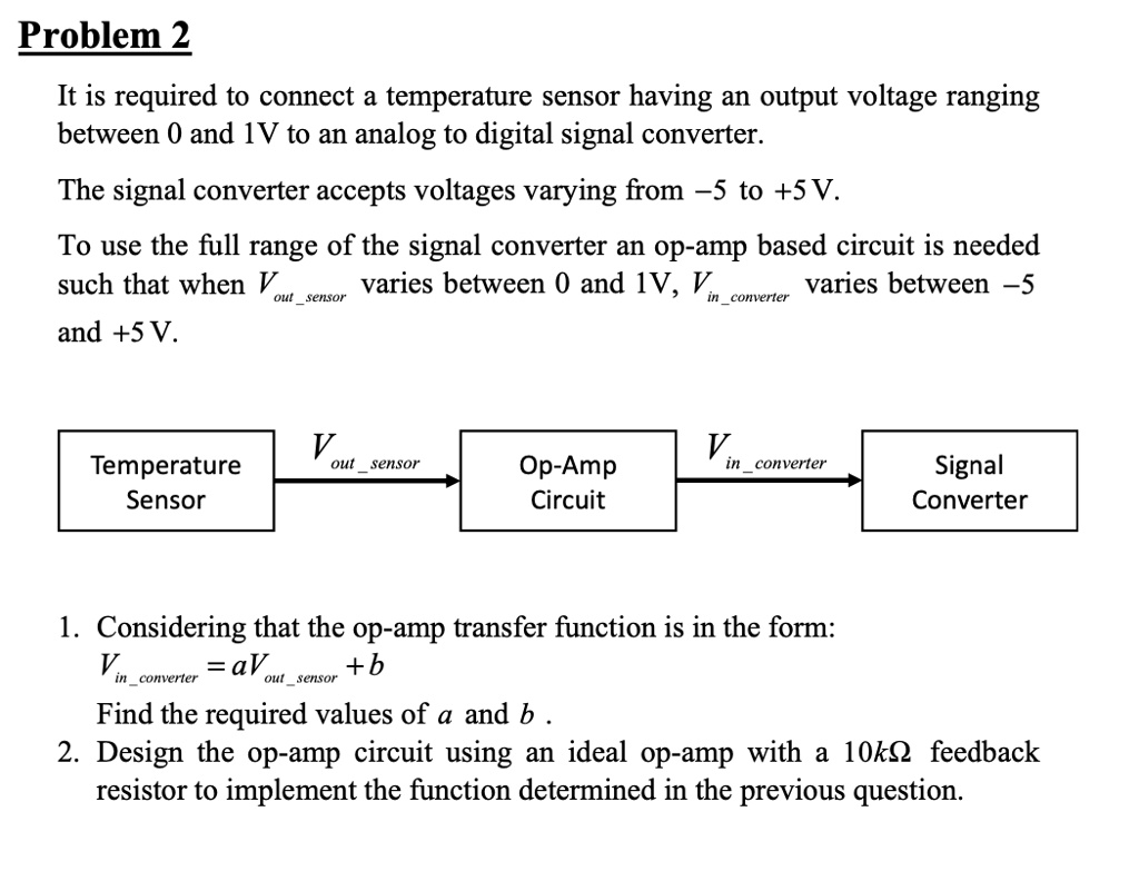 SOLVED Problem 2 It is required to connect a temperature sensor having
