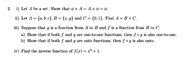 Solved I Lct A Be Al Show That Q Xa Axo E Lxt 4 B C B N And C 0 1 Fiud A B Xc Jii Suppose That Fuuction From Ato B Aud I