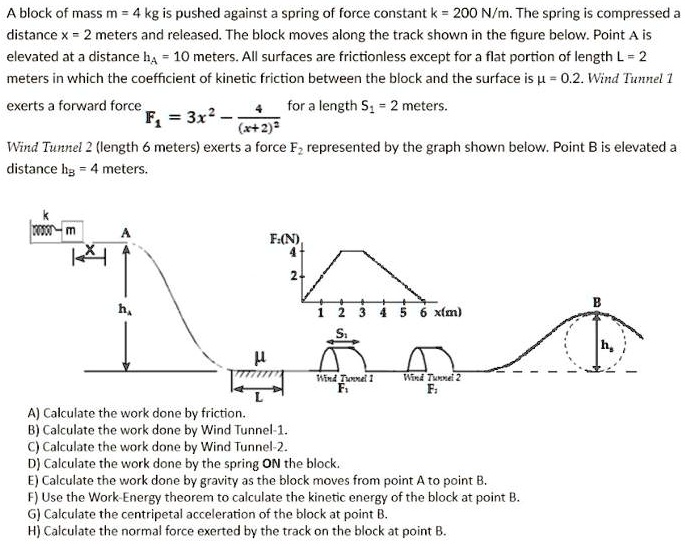 SOLVED: Texts: A block of mass m = 4 kg is pushed against a spring of ...