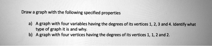 Draw a graph with the following specified properties a) A graph with ...