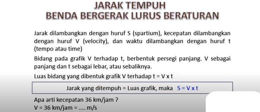 SOLVED: V=36km/jam=... M/s Berapa Hasilnya?? JARAK TEMPUH BENDA ...