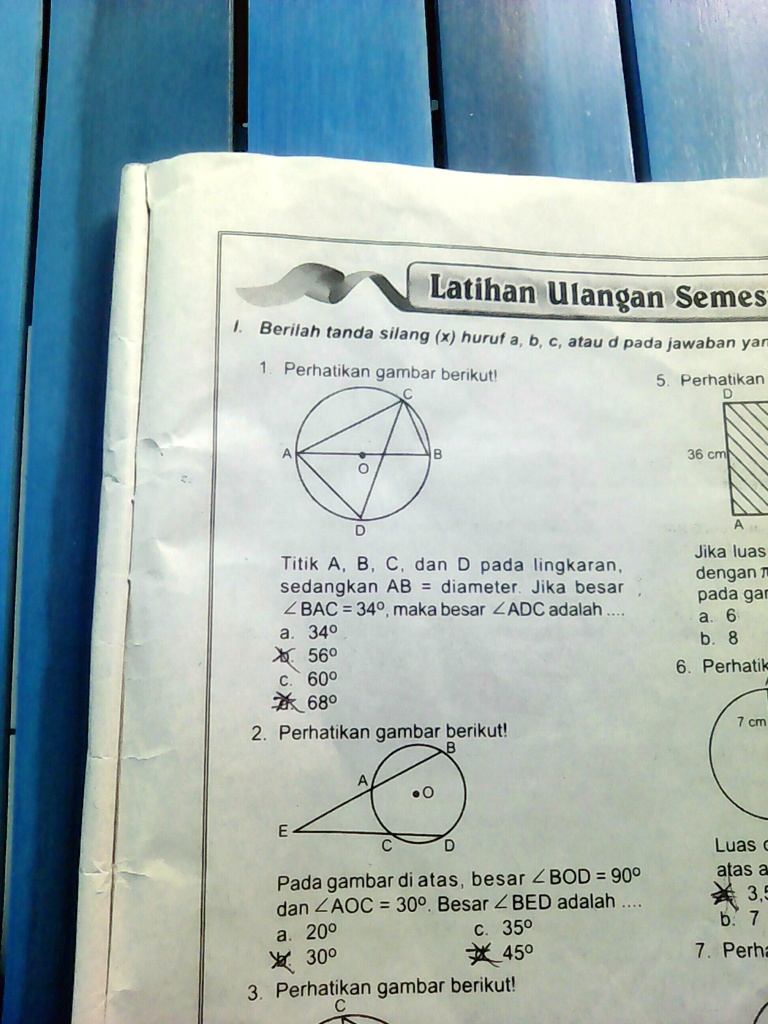 SOLVED: Bantu Jwb Ya 12 Pkai Cara Latihan Ulangan Semes Berilah Tanda ...