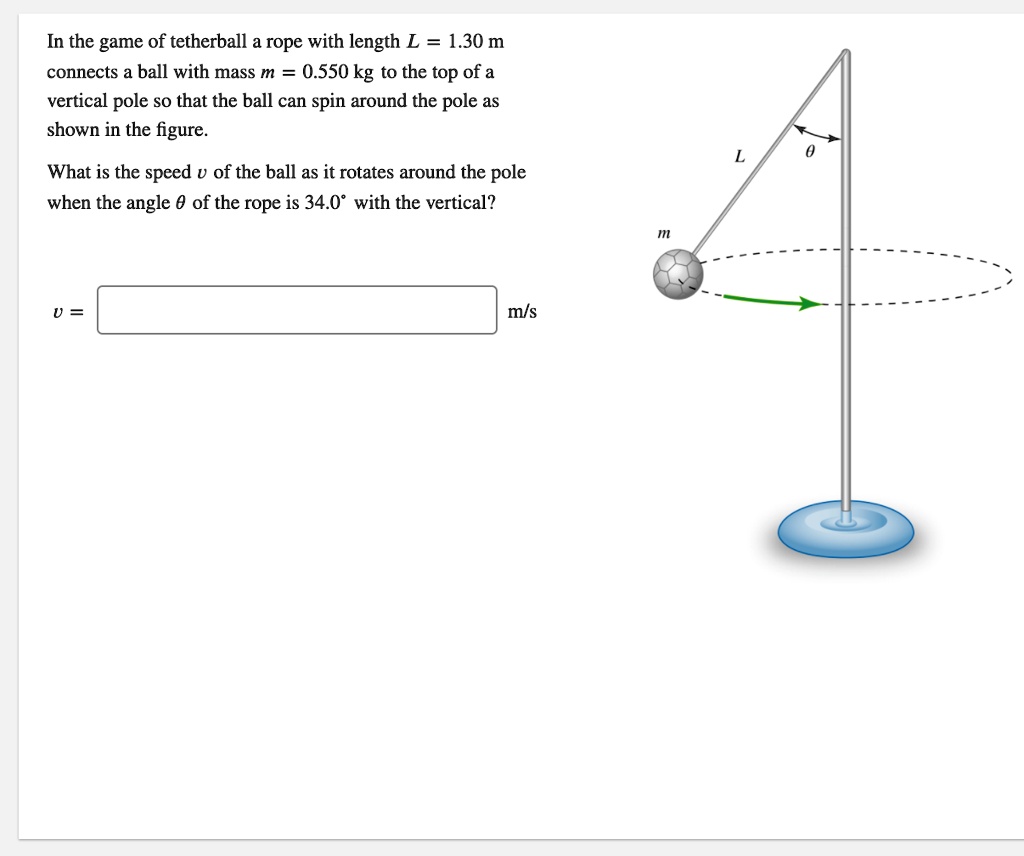 SOLVED In the game of tetherball a rope with length L = 1.30 m