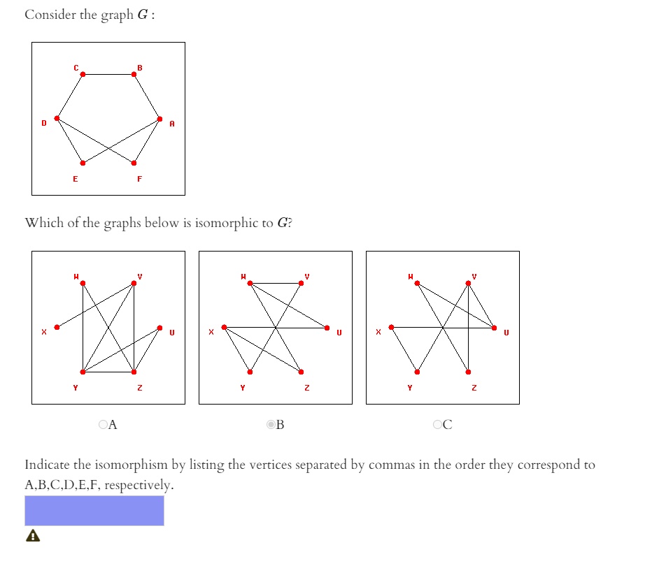 Comma Graph consider the graph g which of the graphs below is isomorphic to g ...