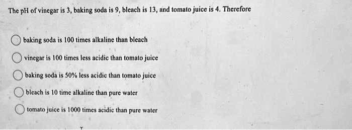 Solved Question 6 Bleach is a highly basic substance