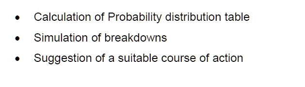 Calculation of probability distribution table simulation of...