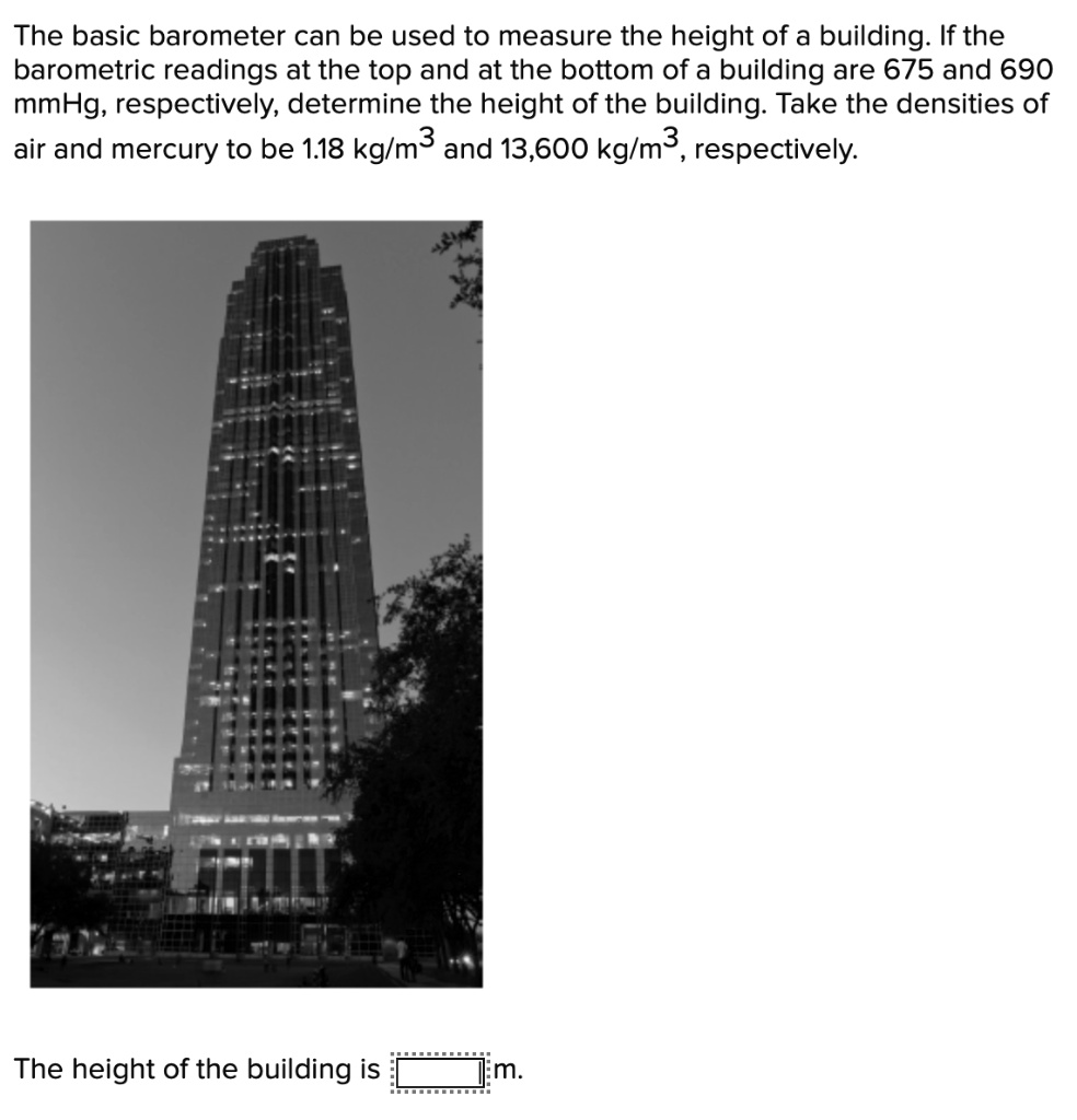 SOLVED The basic barometer can be used to measure the height of a