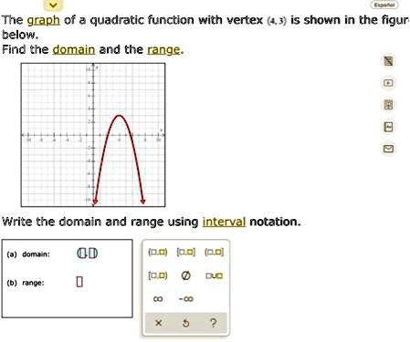 SOLVED: The graph of & quadratic function with vertex (4 J} is shown in ...