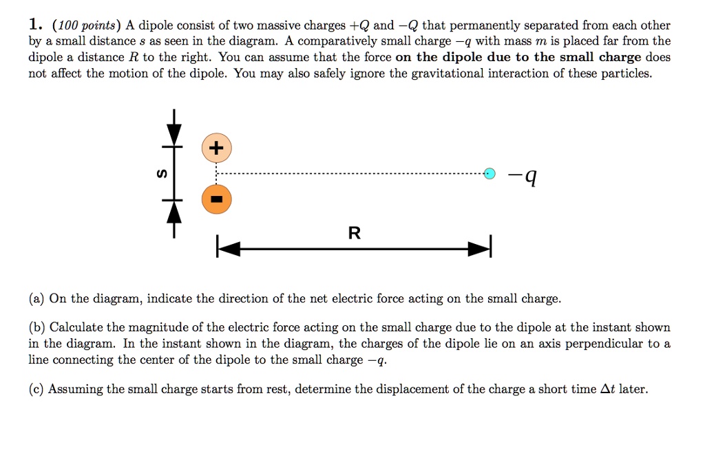 1 100 points a dipole consist of two massive charges q and q that ...
