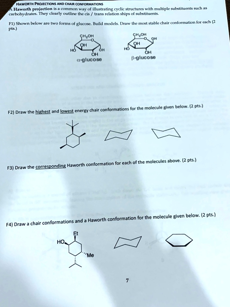SOLVED HAWORTH PROJECTIONS AND CHAIR CONFORMATIONS Haworth projection