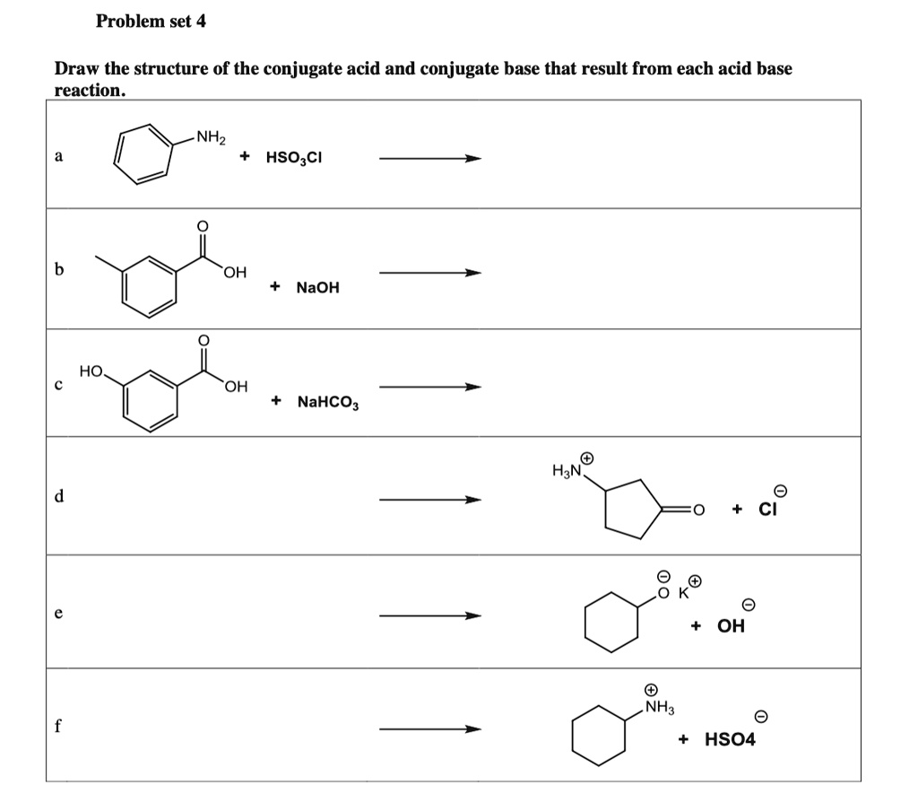 SOLVED Problem Set 4 Draw the structure of the conjugate acid and