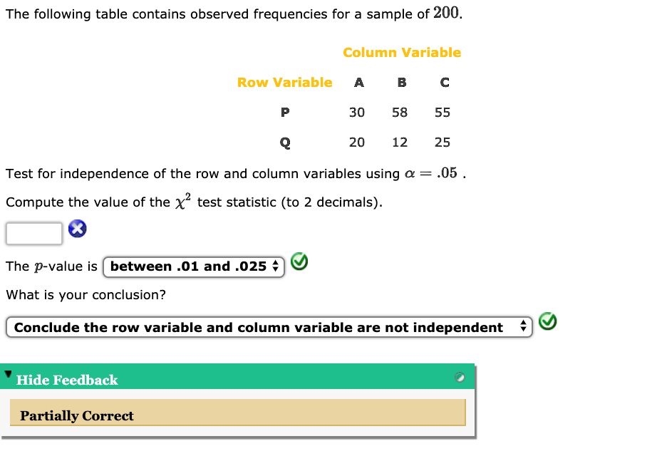 SOLVED The following table contains observed frequencies for a