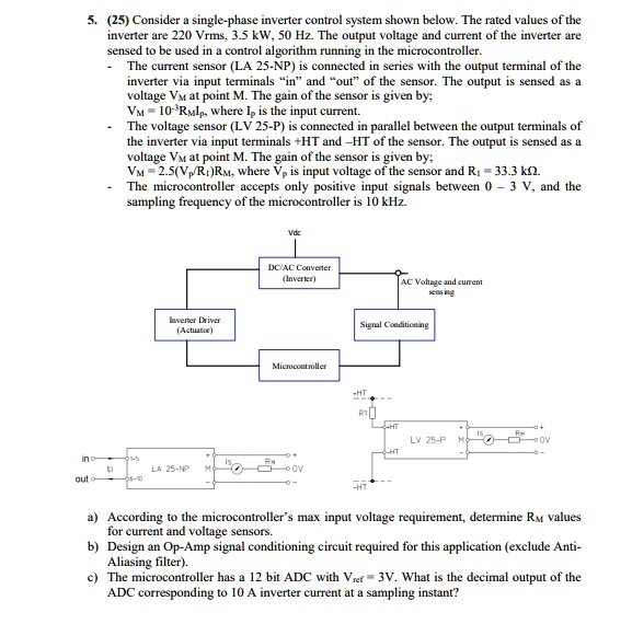 SOLVED 5. (25) Consider a singlephase inverter control system shown