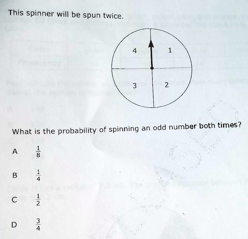 the experimental probability of spinning an odd number is