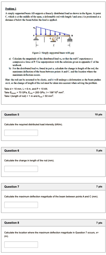 problem 2 a simply supported beam ab supports a linearly distributed ...