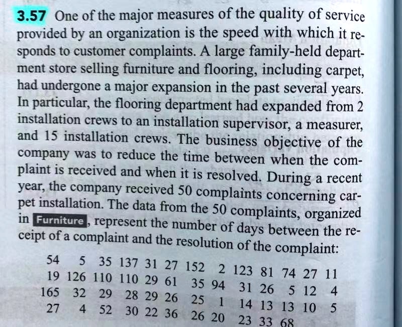 SOLVED 3.57 One of the major measures of the quality of service