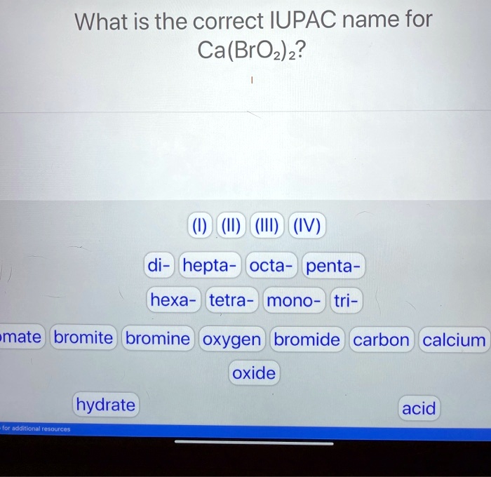 What is the correct IUPAC name for Ca(BrO2)2