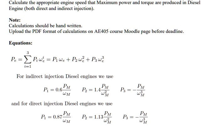 Calculate the appropriate engine speed that Maximum power and torque ...