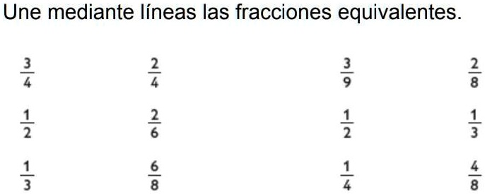 las fracciones 1 2 y 4 8 son equivalentes