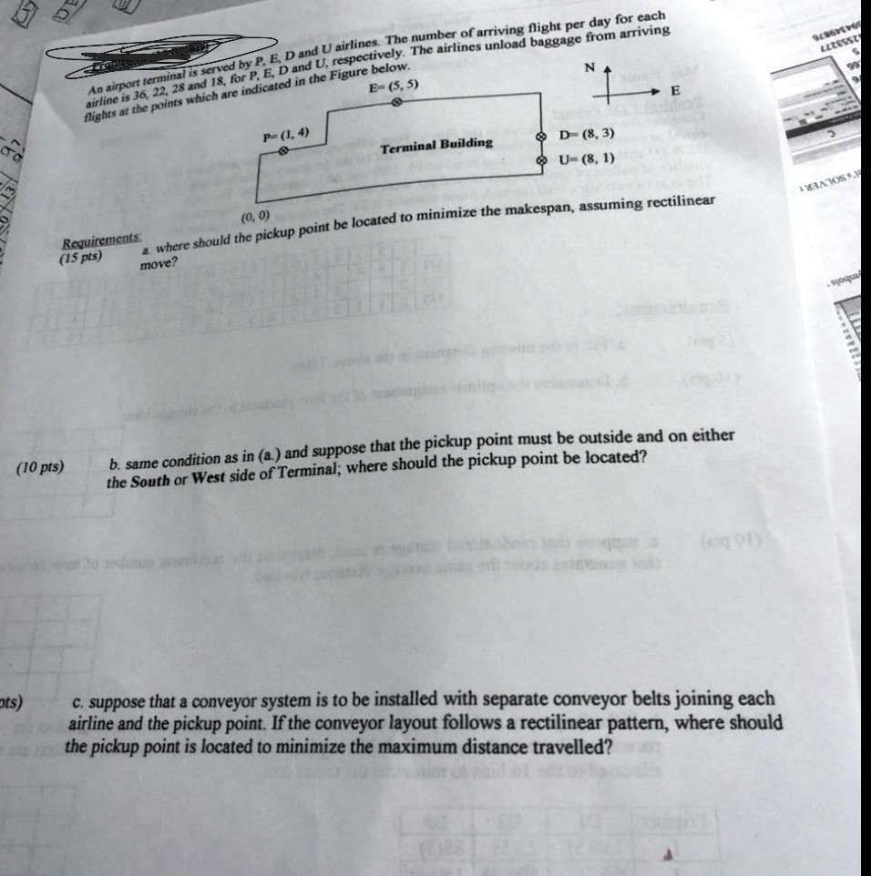 [GET ANSWER] An airport terminal is served by P, E, D and U airlines ...