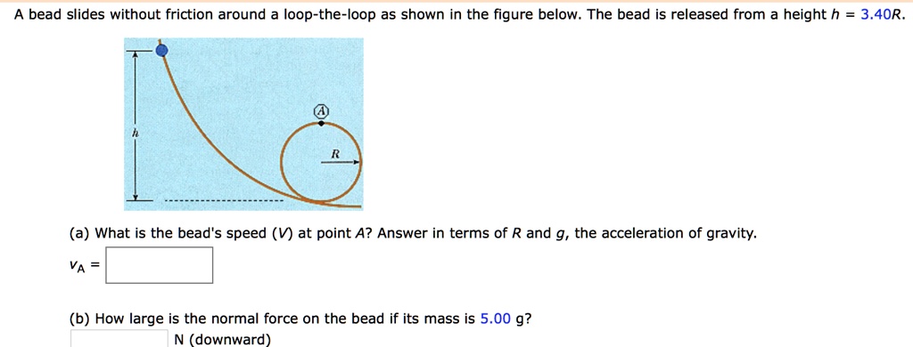 SOLVED: Bead slides without friction around a loop-the-loop as shown in ...