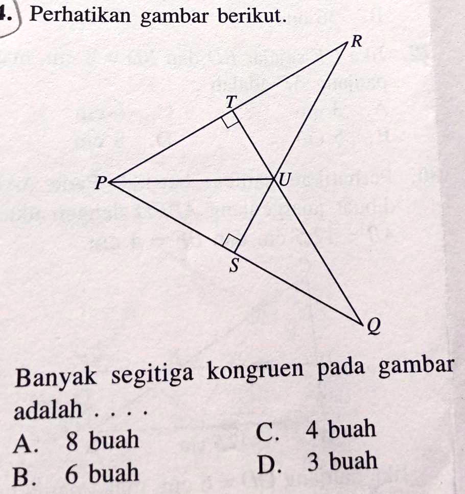 Solved: Perhatikan Gambar Berikut.banyak Segitiga Kongruen Pada Gambar 