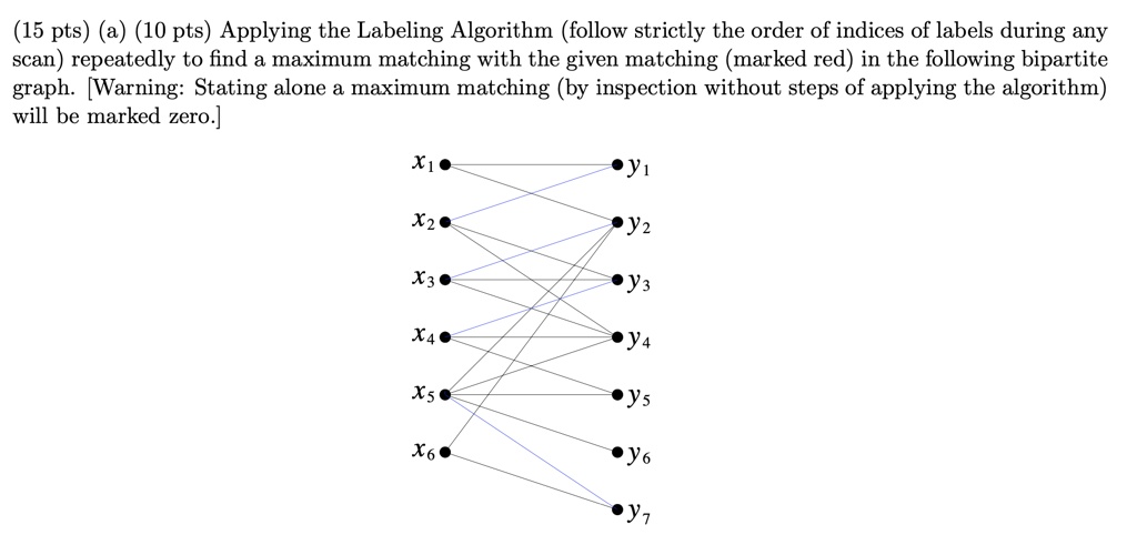 SOLVED: (15 pts) (a) (10 pts) Applying the Labeling Algorithm (follow ...