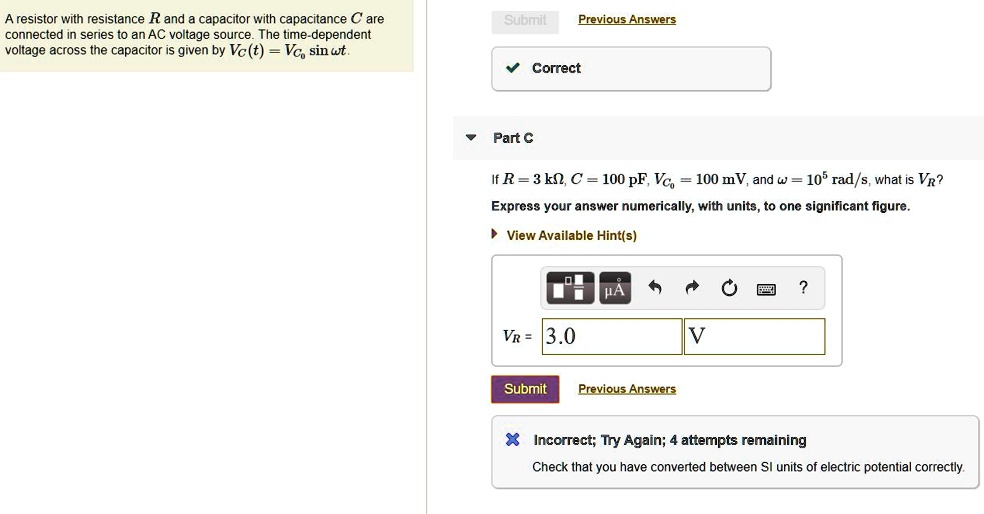 A resistor with resistance R and capacitor with capac… SolvedLib