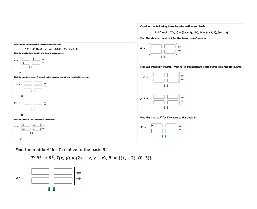 SOLVED Consider the following linear transformation and basis R^2