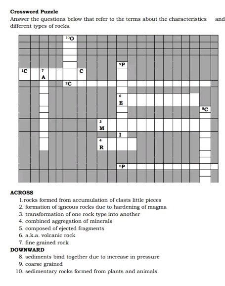 SOLVED: Crossword Puzzle Answer the questions below that refer to the ...