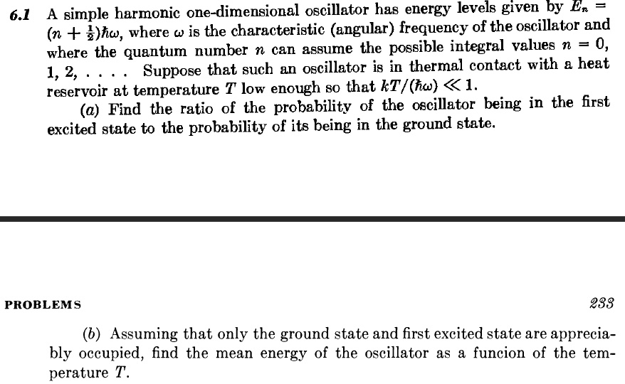 SOLVED 6.1 A simple harmonic onedimensional oscillator has energy