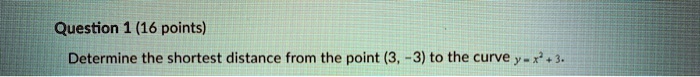 Determine the shortest distance from the point (3, -3) to the curve y = x² + 3.