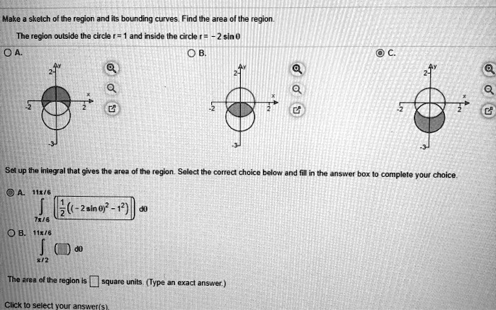 SOLVED: Make a sketch of the region and its bounding curves. Find the ...