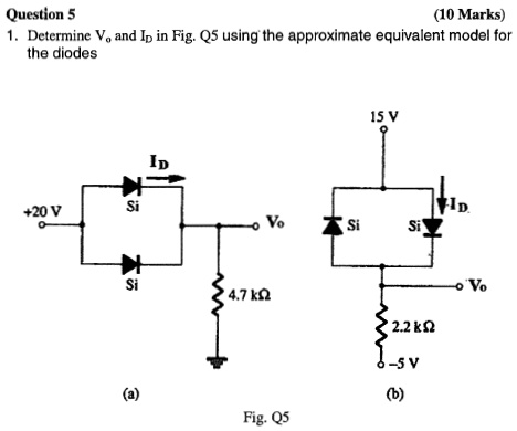 SOLVED: Question 5 (10 Marks): Determine V and Ip in Fig.Q5 using the ...