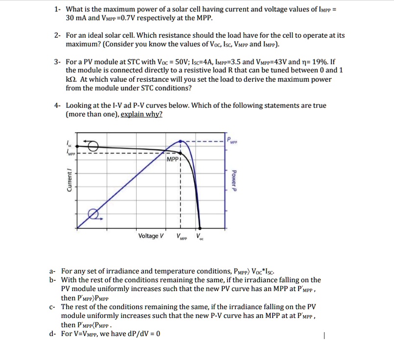 Voc Pv Module Formula 1- What is the maximum power of a solar cell having current and voltage ...