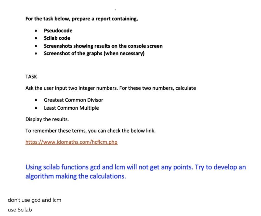 SOLVED: For the task below, prepare a report containing. Pseudocode ...