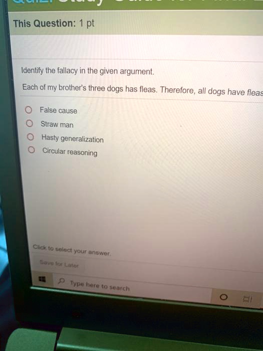 SOLVED Identify the fallacy in the given argument. Each of my brother
