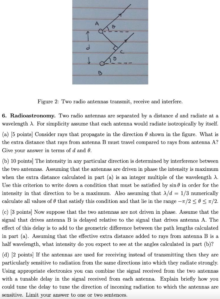 a d 13 figure 2 two radio antennas transmitreceive and interfere 6 radioastronomy two radio antennas are separated by a distance d and radiate at a wavelength a for simplicity assume that ea 64971