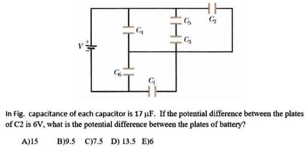 SOLVED: In Fig, the capacitance of each capacitor is 17 Î¼F. If the ...