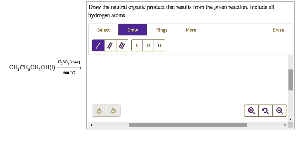 Draw the neutral organic product that results from the given reaction. Include all hydrogen atoms.

CH3CH2CH2OH(l) –H2SO4(conc), 200 °C–>