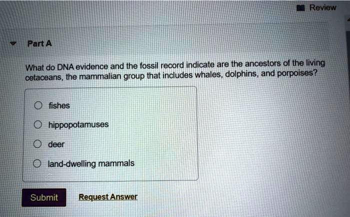 SOLVED: Review Part A What do DNA evidence and the fossil record